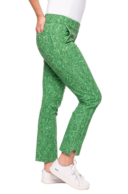 Golftini Ankle Pant - Green Paisley