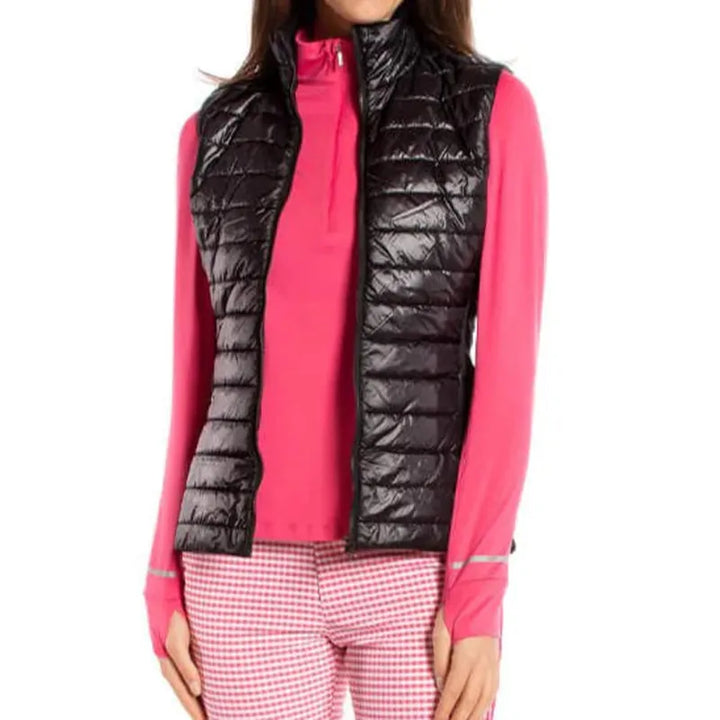 Golftini Fabulous L/S Mock Polo - Hot Pink