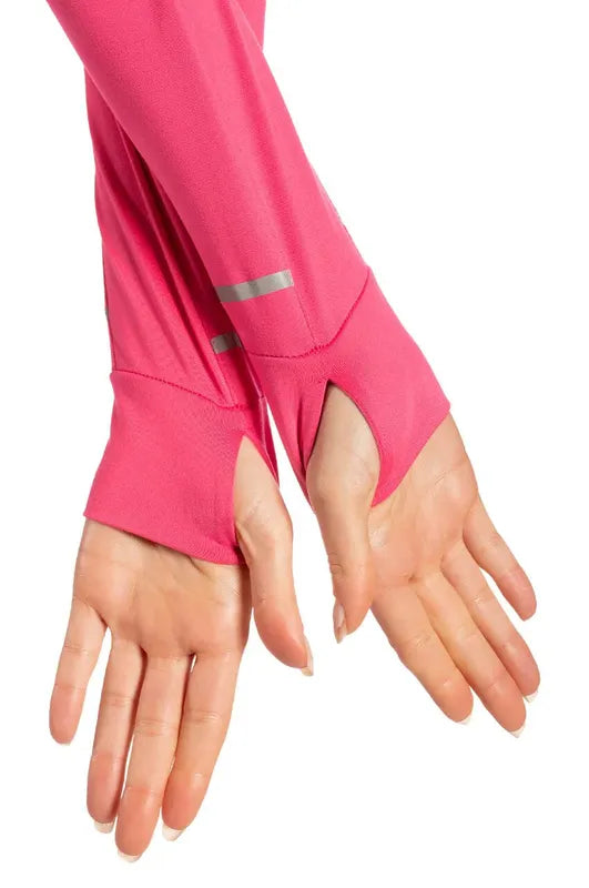 Golftini Fabulous L/S Mock Polo - Hot Pink