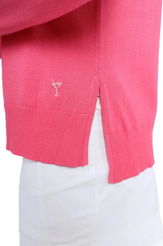 Golftini Relaxed Fit Crewneck Sweater - Hot Pink