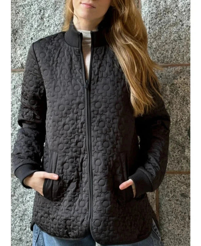 Ilse Jacobsen Floral Quilted Jacket - Black