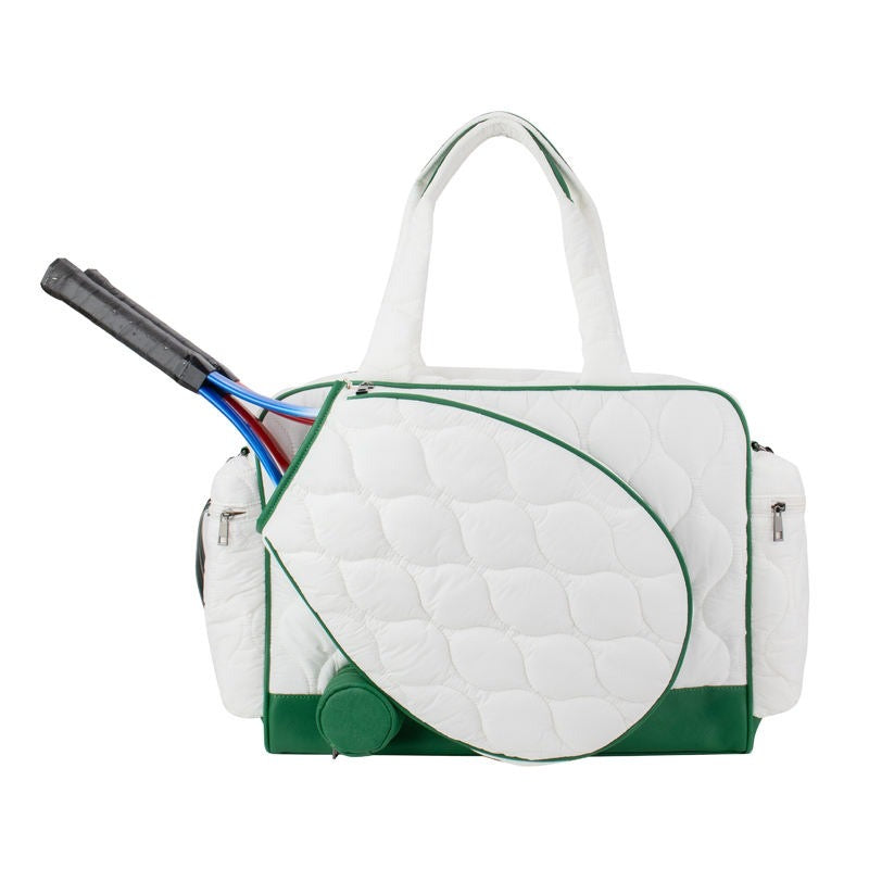 preneLOVE Tennis Quilted Tote - White/Green