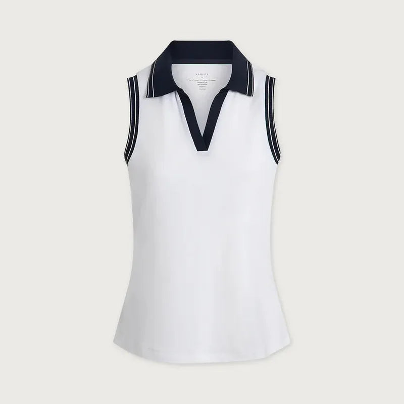 Varley Isaac Performance Polo - White/Navy