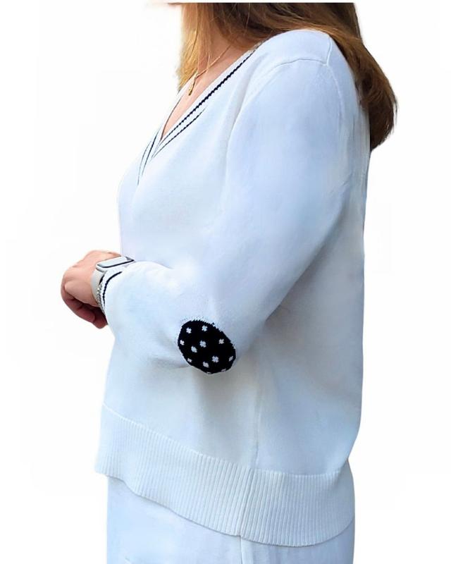 Pickletini Janice Sweater - White/Navy