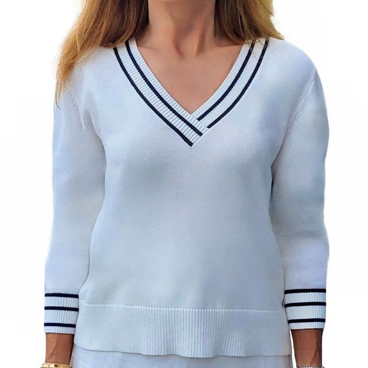 Pickletini Janice Sweater - White/Navy