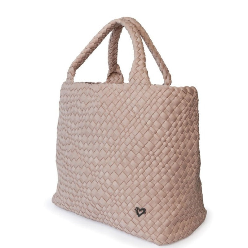 preneLOVE London Large Woven Tote - Dusty Pink