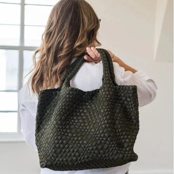 preneLOVE London Large Woven Tote - Olive