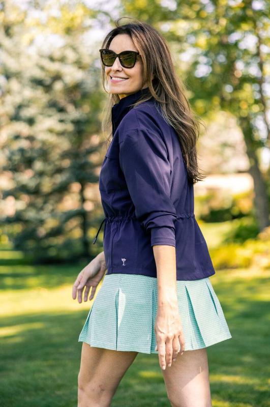Golftini Timeless Pleated Dress - Green/White