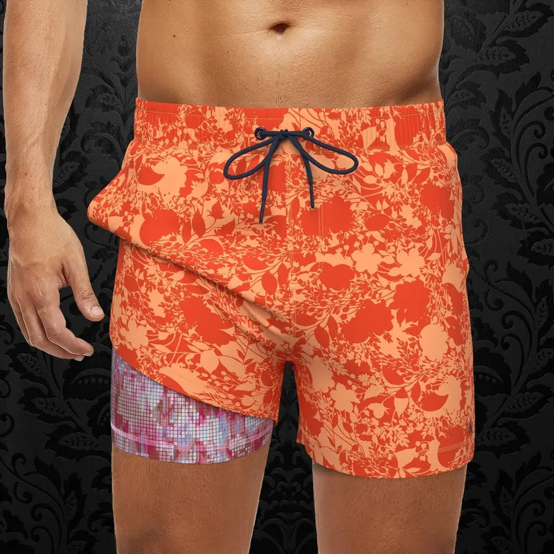 Au Noir Men's Aisen Swim Trunks - Orange