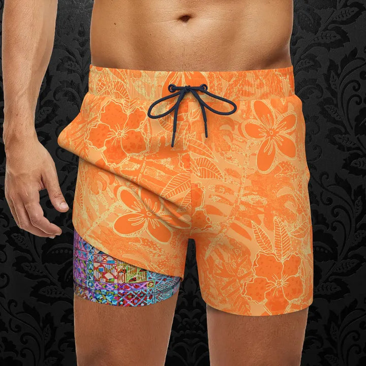 Au Noir Men's Swim Trunks - Orange