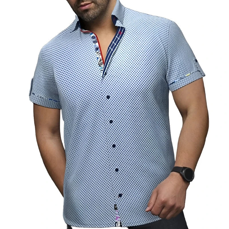 Au Noir Men's Botero S/S Shirt - Blue
