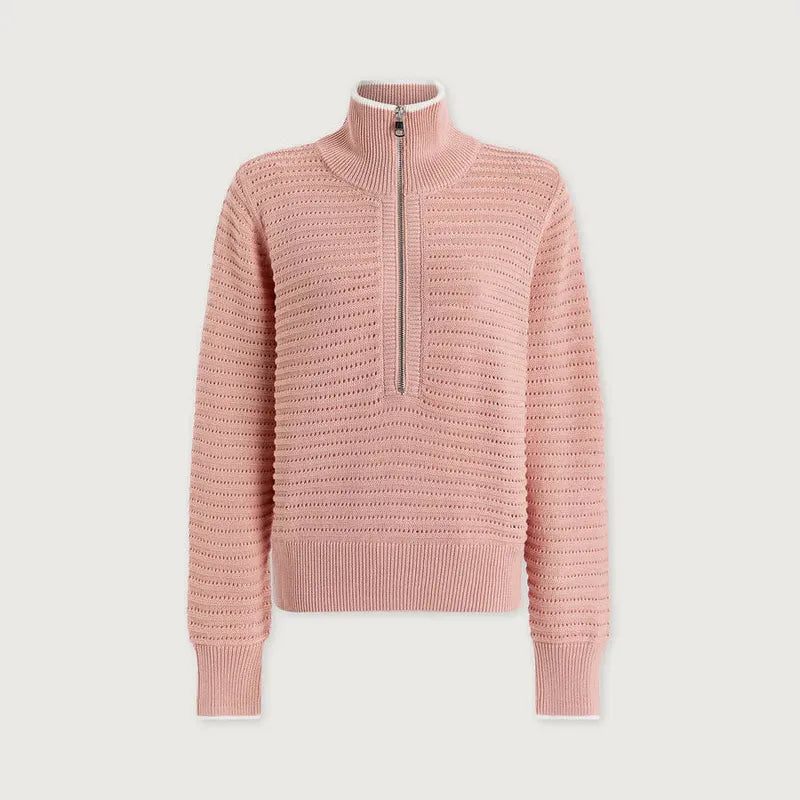 Varley Morwenna Zip Knit Top - Mellow Rose