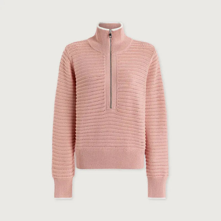 Varley Morwenna Zip Knit Top - Mellow Rose