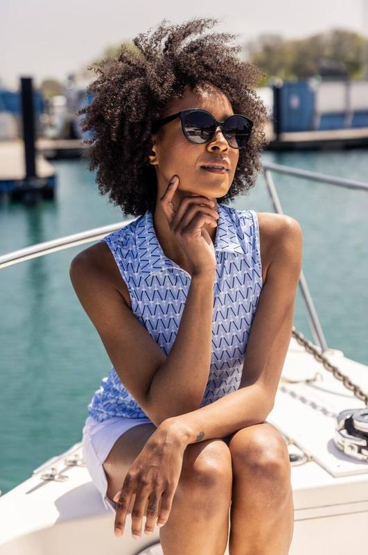 Golftini Cool Girl S/L Polo - Blue/White