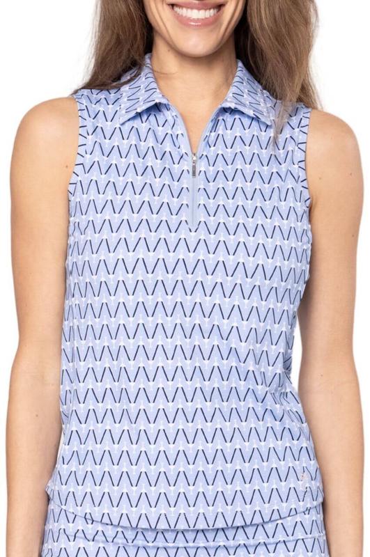 Golftini Cool Girl S/L Polo - Blue/White