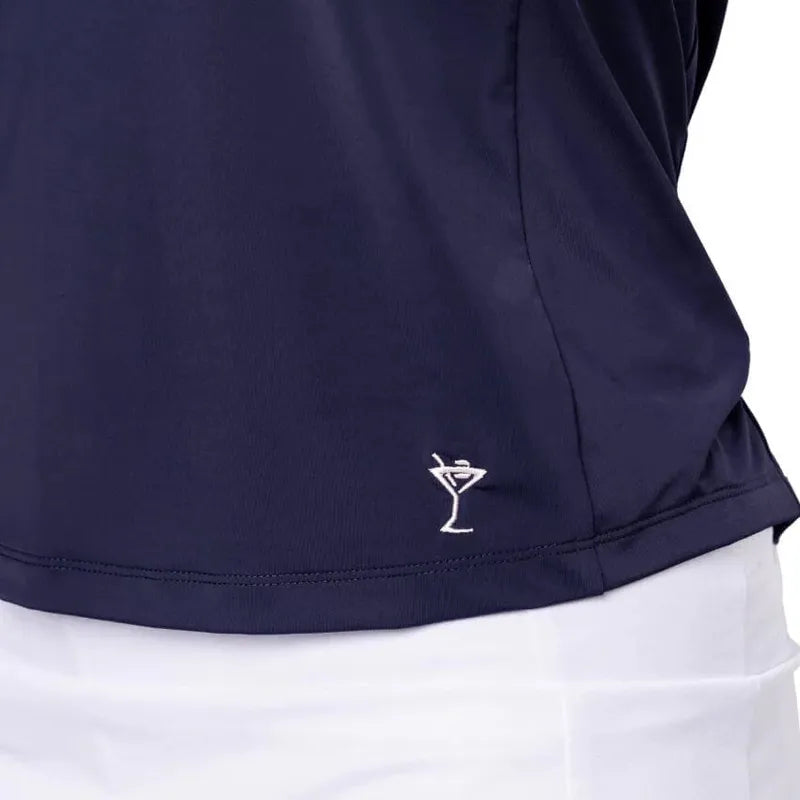 Golftini Say Yes L/S Polo - Navy/White