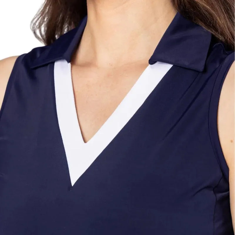 Golftini Say Yes S/L Polo - Navy/White