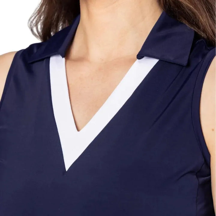 Golftini Say Yes S/L Polo - Navy/White