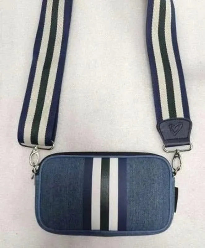 preneLOVE Dual Zip Belt/Crossbody Bag - Denim
