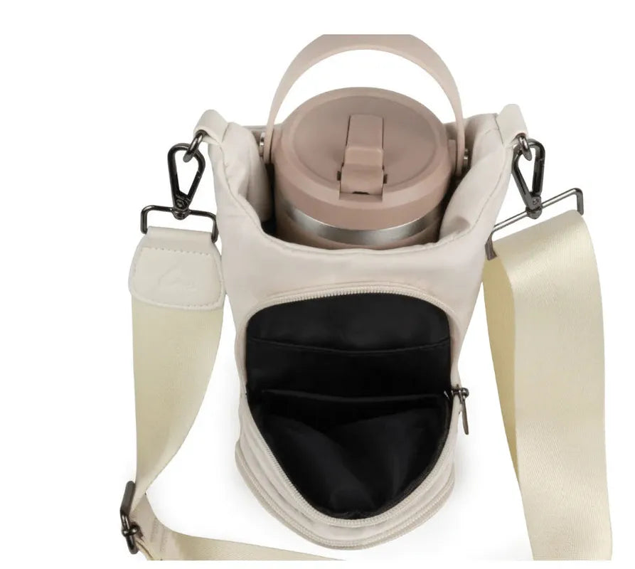 preneLOVE Hipster Waterbottle Bag - Cream Nylon