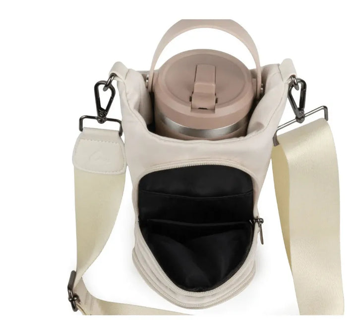 preneLOVE Hipster Waterbottle Bag - Cream Nylon