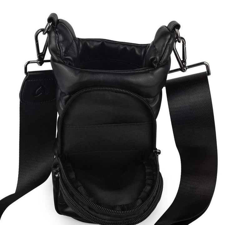preneLOVE Hipster Waterbottle Bag - Black Vegan Leather