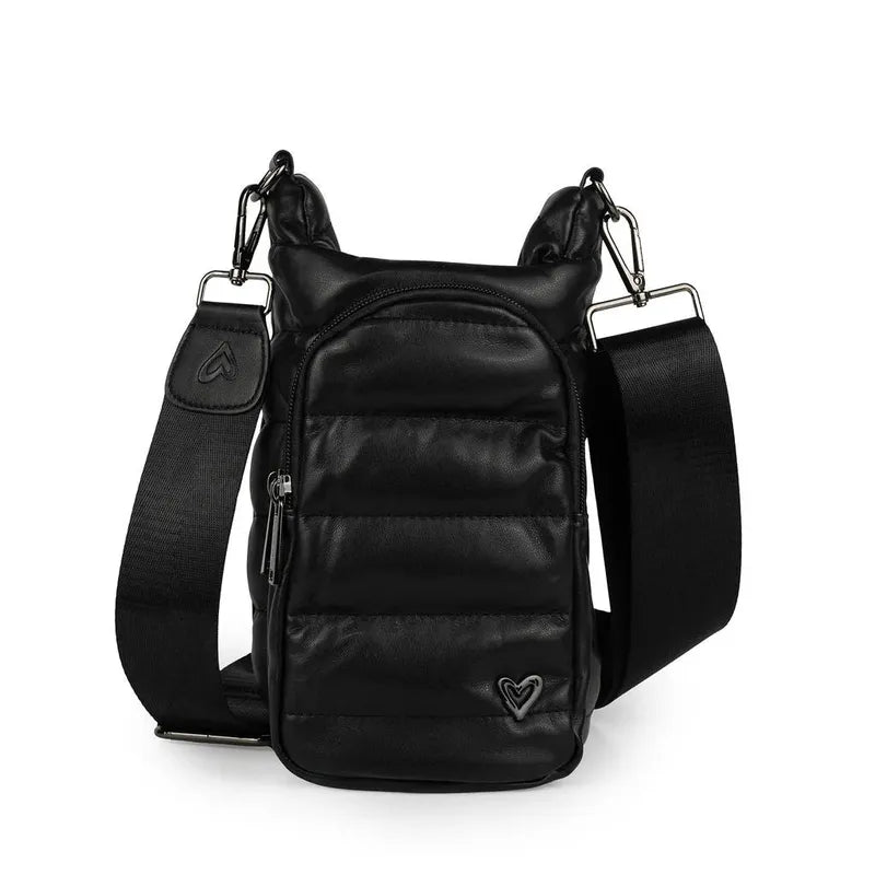 preneLOVE Hipster Waterbottle Bag - Black Vegan Leather