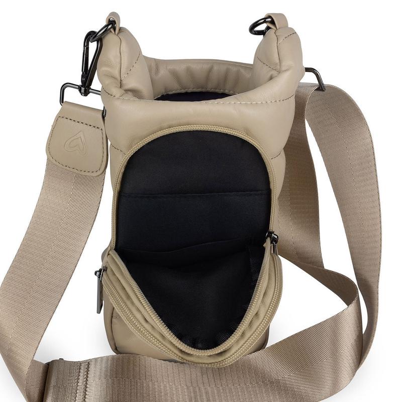 preneLOVE Hipster Waterbottle Bag - Camel Vegan Leather