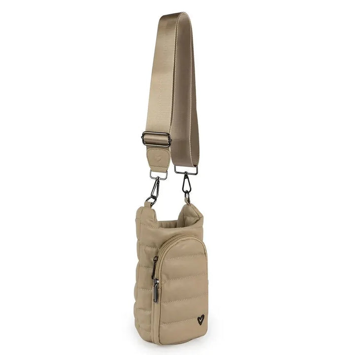 preneLOVE Hipster Waterbottle Bag - Camel Vegan Leather