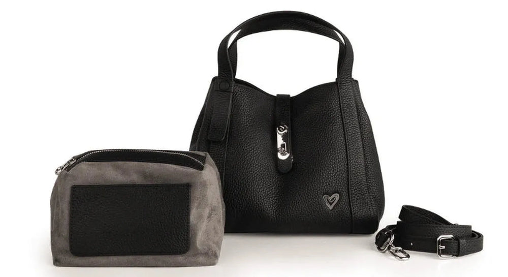 preneLOVE Laurentian Leather Bag - Black