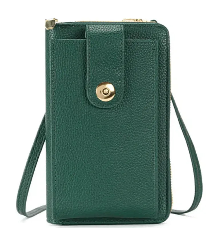 preneLOVE Solina Vegan Leather Phone Bag - Hunter Green