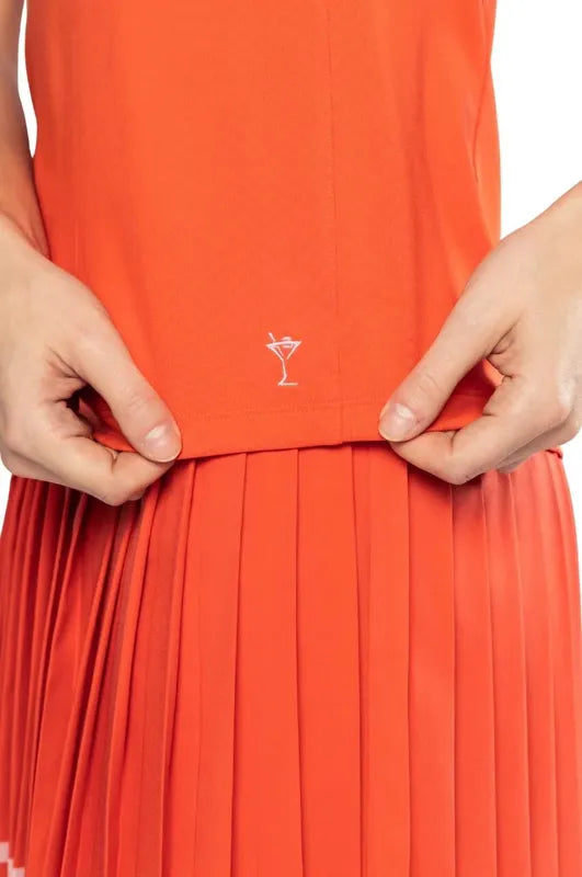 Golftini S/L Zip Tech Polo - Orange/White