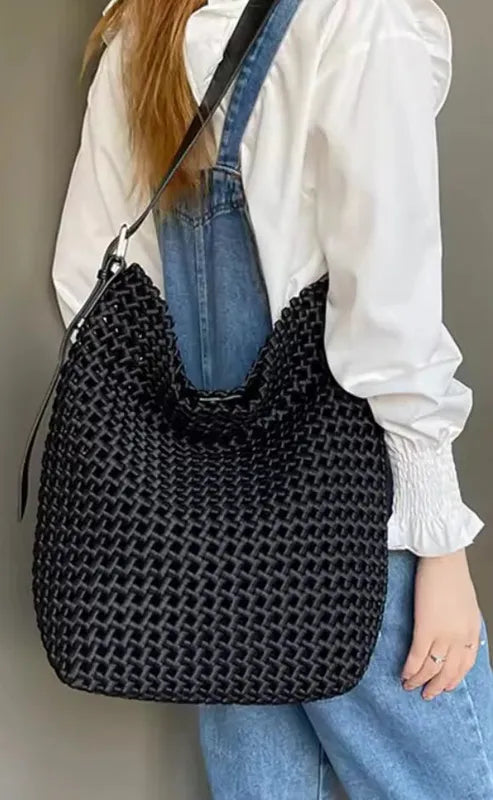 preneLOVE Osler Nylon Hobo Tote - Black