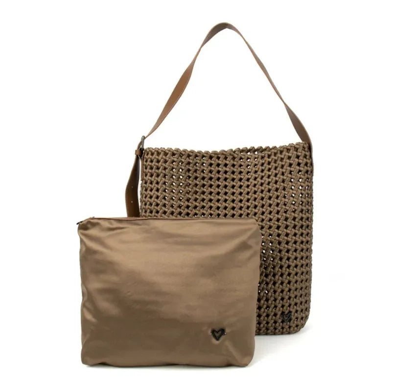preneLOVE Osler Nylon Hobo Tote - Khaki