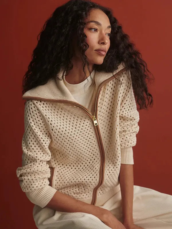 Varley Paula Zip Knit Jacket - Birch