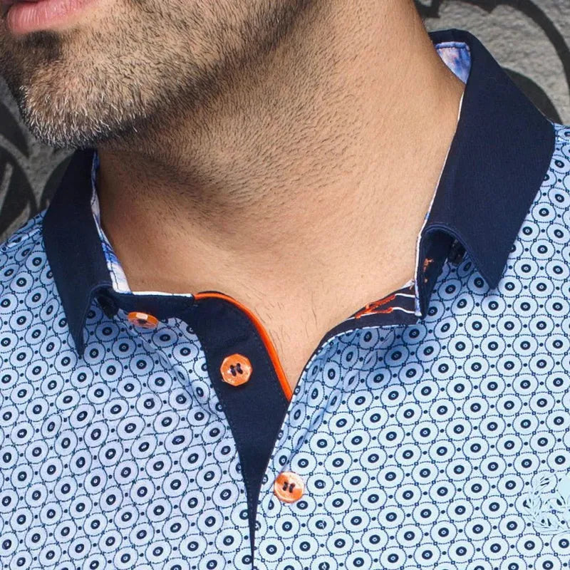 Au Noir Men's Asher Polo - Light Blue