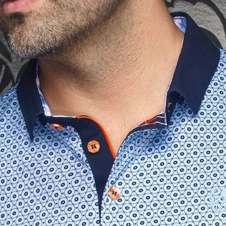 Au Noir Men's Asher Polo - Light Blue