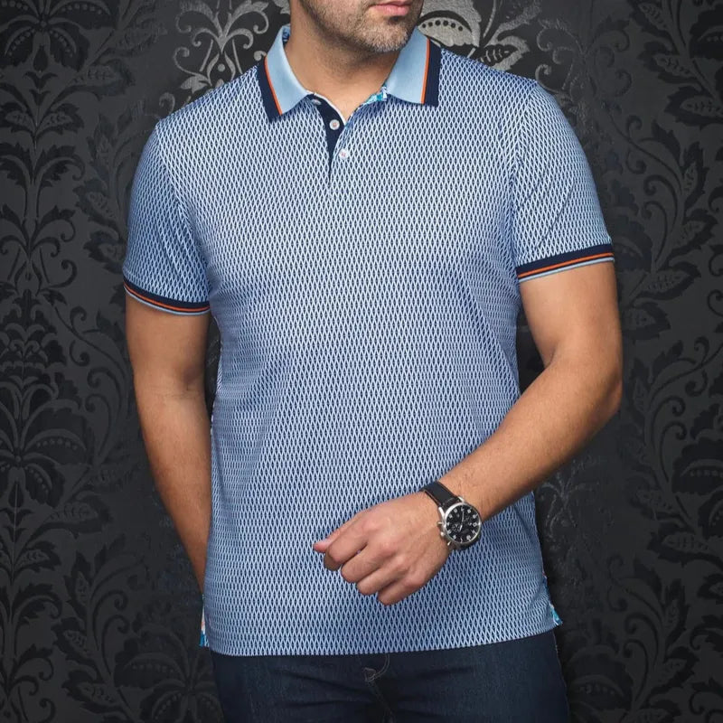 Au Noir Men's Benz Polo - Light Blue