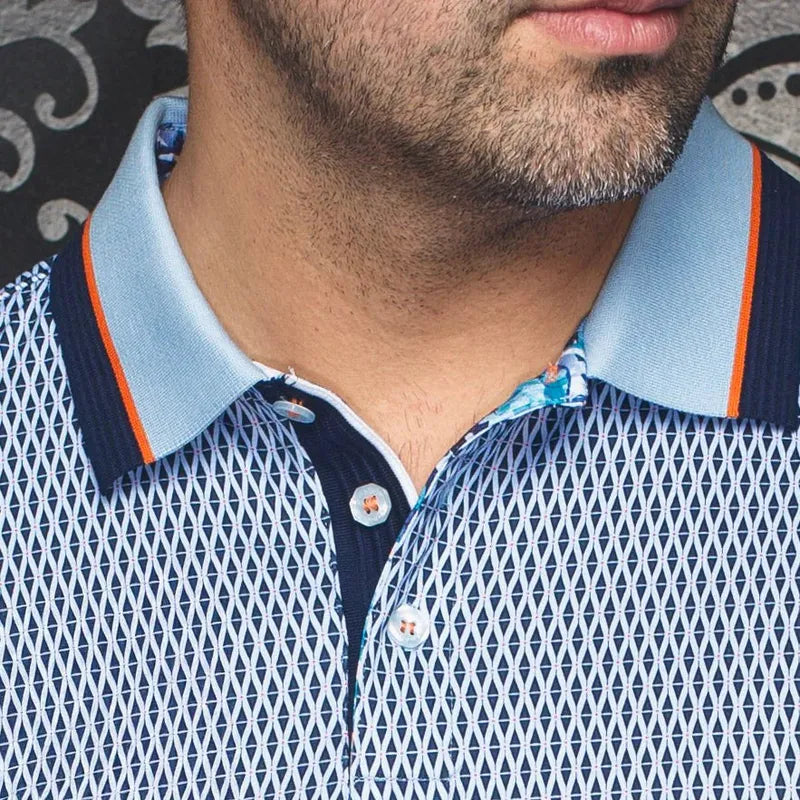 Au Noir Men's Benz Polo - Light Blue
