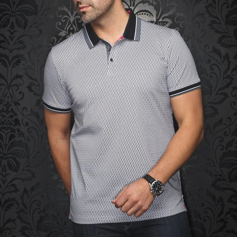 Au Noir Men's Benz Polo - White/Black