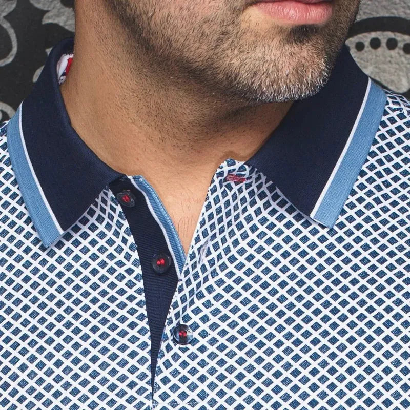 Au Noir Men's Fairmont Polo - White/Navy