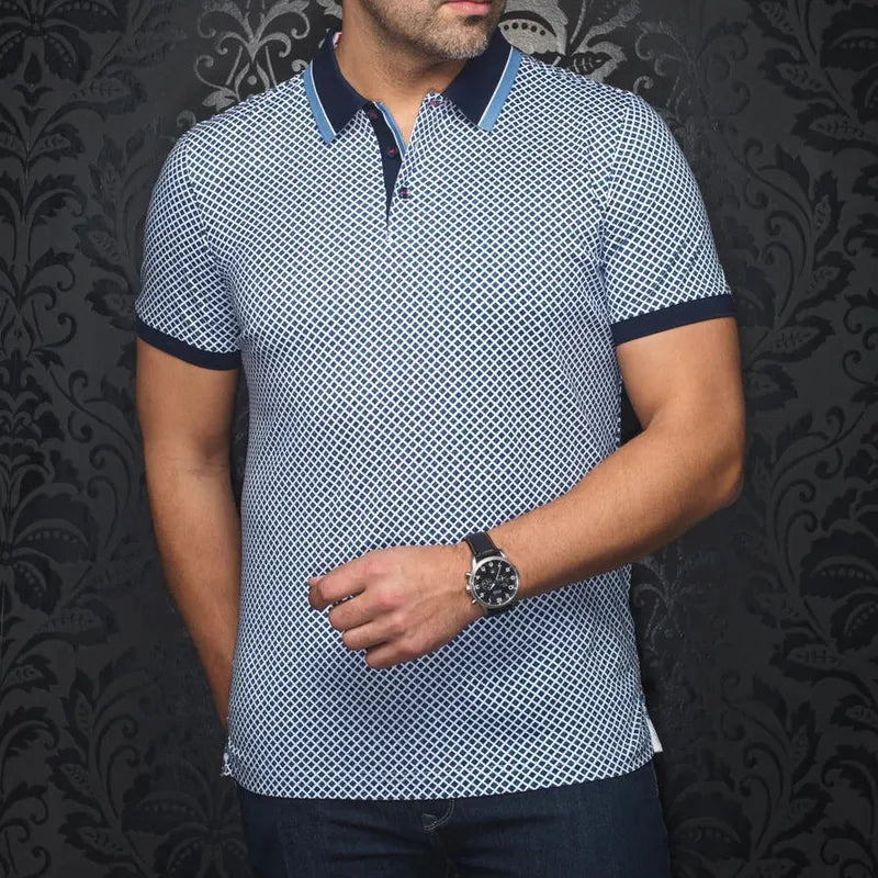 Au Noir Men's Fairmont Polo - White/Navy
