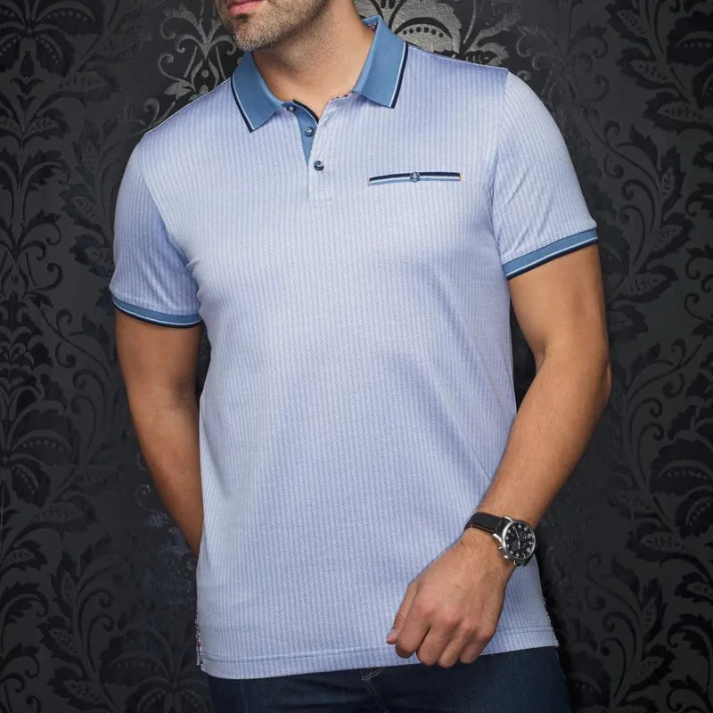 Au Noir Men's Mayberry Polo - Light Blue