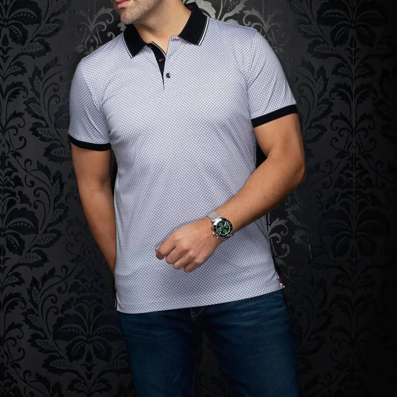 Au Noir Men's Seacliff Polo - White/Black