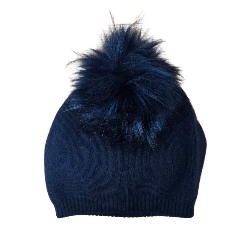 PNYC Evelyn Beanie (Faux Fur) - Navy