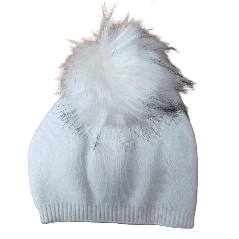 PNYC Evelyn Beanie (Faux Fur) - Winter White