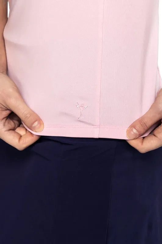 Golftini S/L Ruffle Tech Polo - Rose Pink
