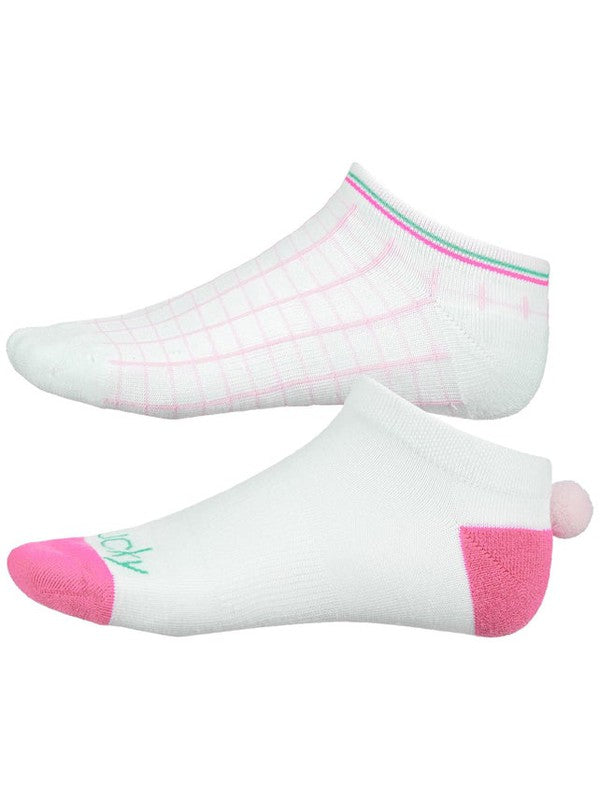 Lucky In Love Deco Socks - White/Pink