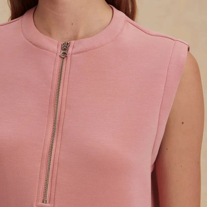 Varley Simmons Zip Tank - Brandy Rose