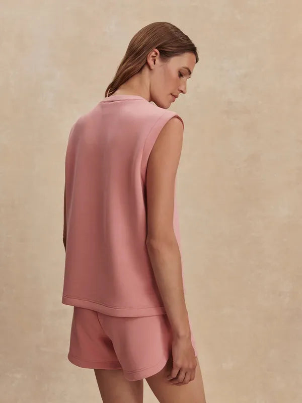 Varley Simmons Zip Tank - Brandy Rose